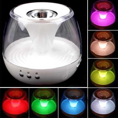 Welledia Melodic Aromatherapy Esssential Oil Heater/Diffuser with Adapter, USB Cable, FM Radio, AUX Input, Battery Operated and Mood Changing Lights