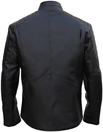 Awakening Jackets Mens Batman Begins Leather Jacket Large Black