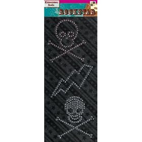 Diecuts With A View Rhinestone Words Stickers 3 Inch by 7 Inch, Skulls