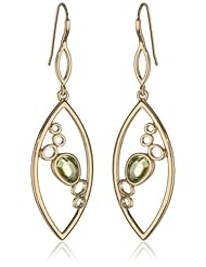 Bronze with Multi-Plating Filigree Oval Dangle Earrings