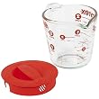 Pyrex Prepware 2-Cup Measuring Cup, Clear with Red Lid and Measurements