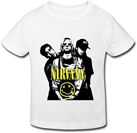 HAYTBABY Kid's Toddler Nirvana Smiley Logo T-shirts Age 2-6 White 3 Toddler