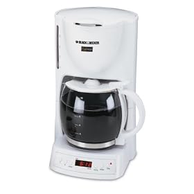 Black and Decker DCM1400 Cafe Noir 10-Cup Programmable Coffeemaker, White by Black & Decker