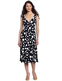 Maggy London Women's Long Matte Jersey Knot Back Dress, Navy/Soft White, 10 Maggy London Women's Long Matte Jersey Knot Back Dress, Navy/Soft White, 10