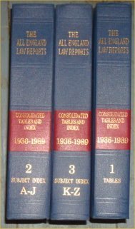 ALL ENGLAND LAW REPORTS CONSOLIDATED INDEX 1936-1989