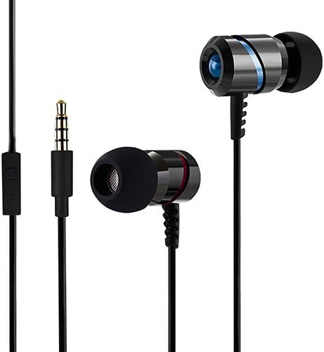MOXO M-12 3.5mm headphones in-ear wired earphone with microphone for iphone,iPod,iPad,Android Smartphone, Tablets, MP3 Players - Classic （black）