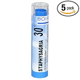 Boiron Homeopathic Medicine Staphysagria, 30C Pellets, 80-Count Tubes (Pack of 5)