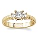 18k Yellow Gold Three-Stone Princess-Cut Diamond Ring (G/VS2, 1/2 ct. tw.)