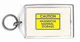 Caution: Hazardous Material Storage Keychain