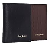REFINDED Textured Men's Vertical Opening Genuine Leather Credit Card Organizer Bifold Wallet