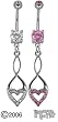 HEART TWIST DROP NAVEL RING BNA115-CLEAR