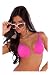 Solid Fushia Pink:Padded Enhancer Bikini Swimsuit Top