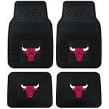 A Set of 4 NBA Universal Fit Front and Rear All-Weather Floor Mats - Chicago Bulls