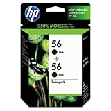 GENUINE HP 56 Black Twin-Pack contains 2 HP C6656AN print cartridges These HP 56 ink cartridges offer you an approximate yield of 1,040 pages