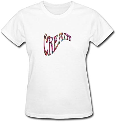 FUSHUOSHIRTW Women's Cream Art Design T-shirt Size L White