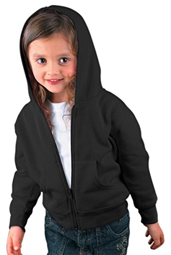 Rabbit Skins Toddler Full Zip Fleece Hoodie, Black, 2T