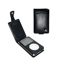 Noreve Tradition BLACK leather case for iPod Video 30GB with removable belt clip and snap closure