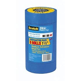 3M 2090 Scotch-Blue Painter's Tape for Multi-Surfaces, 1.5-Inch x 60-Yard, 6-Pack by 3M