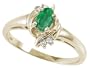 0.32 cttw Genuine Emerald and Diamond Ring LIFETIME WARRANTY