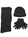 Winter Warm-Up - Ladies 3 Piece Hat, Glove And Scarf Set, Black (Size onesize)