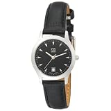 ESQ by Movado Women's 7100770 Folio Ion Plated Black Dial Leather Strap Watch