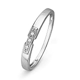 10KT White Gold Round Diamond Three Stone Ring (0.015 CTTW)