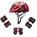 HENXING Kids Helmet Knee Elbow Pads Wrist Guard Sport Protective Gear Adjustable Scooter Skateboard Roller Bike Skate Cycling Safety Set for Boy Girl 4-12 Years(Red)