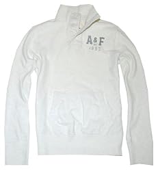 Abercrombie & Fitch Mens Light Grey Logo Henley Sweatshirt T-Shirt