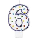 Number 6 Polka Dot Candle
