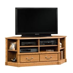 Corner TV Stand Entertainment Center - Oak Finish