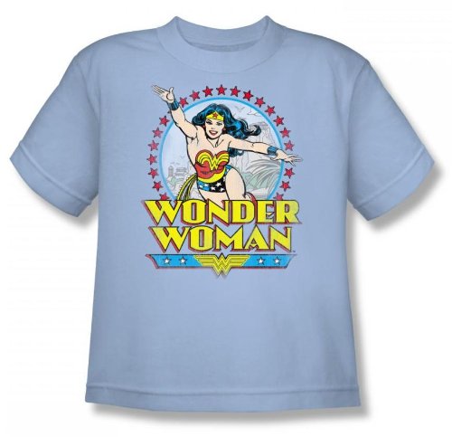  Wonder Woman Star Of Paradise Island Youth S/S T-shirt in Light Blue by DC Comics