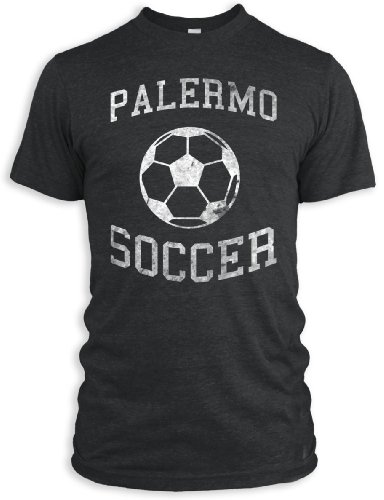 Vintage Distressed Palermo Soccer Tri-Blend T-Shirt, Black, L