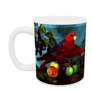 Red Lorys (oil on board) by Lizzie Riches - Mug - Standard Size