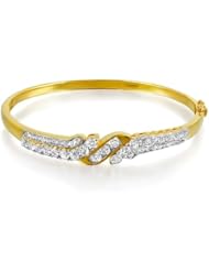 2.503 ct Diamond & Yellow Gold Hinge Bangle