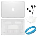 Clear 2 Piece Durable Crystal Shield Protector Case for Apple MacBook Air MC969LL/A 11.6-Inch + Black Headphones + SumacLife TM Wisdom*Courage Wristband