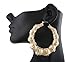 2 Pairs of Goldtone 3.25 Inch Bamboo Style Hoop Earrings (E-788)