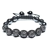 Bling Jewelry Shamballa Bracelet Unisex Magnetic Hematite Black Swarovski Beads 12mm