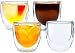 Moderna Artisan Series Double Wall 8 oz Thermo Glasses - Set of 4 Drinking Glasses, Ships Free with 