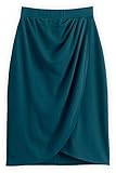 Fair Indigo Knit Organic Fair Trade Tulip Skirt (M, Deep Teal)