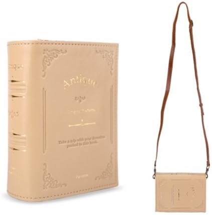Antique Book Style Shoulder Bag (Beige)