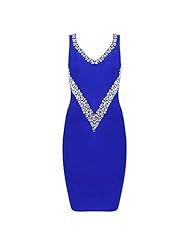 Sexy V-neck Nylon/Rayon/Spandex/Knit Sheath Stretchy Beaded Backless Bandage Dress/Bodycon Dress/Club Dress 