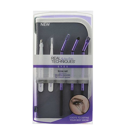 Real Techniques by Samantha Chapman, Brow Set, Eyes, 5 Tools + Case