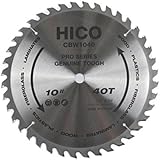 HICO CBW1040 10-Inch 40-Tooth ATB Thin Kerf General Purpose Saw Blade with 5/8-Inch Arbor and PermaShield Coating