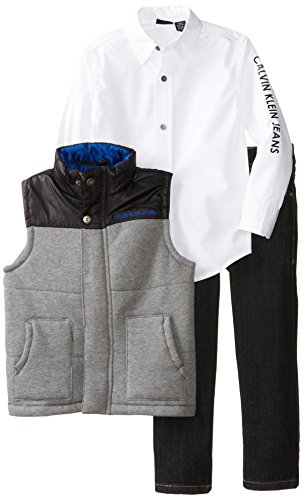 Calvin Klein Boys 2-7 Vest with White Shirt and Pants