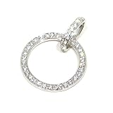 Designer Style Swarovski Crystal Circle Fine Sterling Silver Pendant Necklace (come with 16