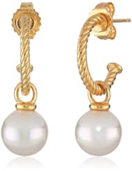 Majorica 10 mm White Round Hoop Earrings