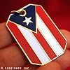 PUERTO RICO FLAG BANDERA PENDANT DOG TAG BALL CHAIN NECKLACE