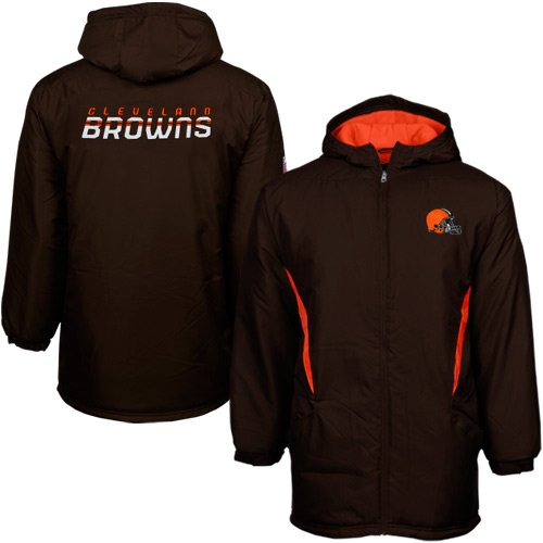Reebok Cleveland Browns Youth Brown Sideline Momentum Full Zip Hoodie Jacket (Medium)