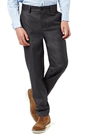 Straight Leg Flat Front Suit Trousers