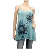 Green Floral Print Racer Back Plus Size Top